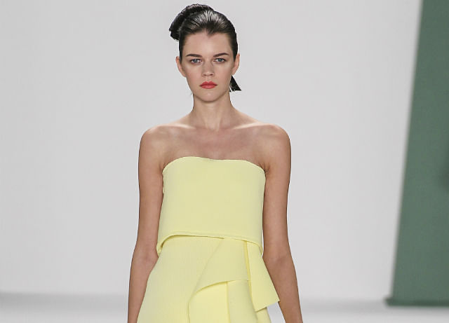 Carolina Herrera Spring Summer 2015, How to wear yellow without looking sallow!